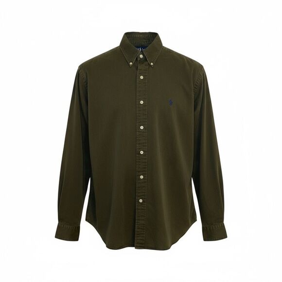 Polo Ralph Lauren Blake Green Oversized Oxford Button Down Shirt L - Picture 1 of 7